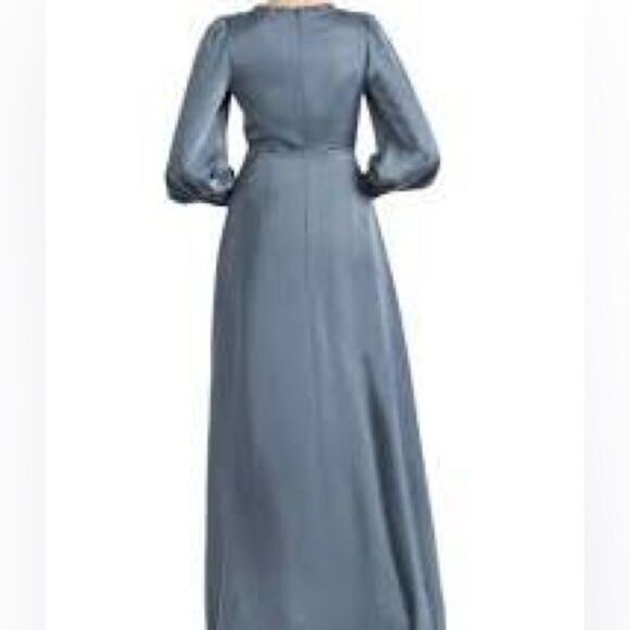 NWT Sachin and Babi Dorthea A-Line Gown Gunmetal with sparkle accent size 8 - Picture 4 of 17